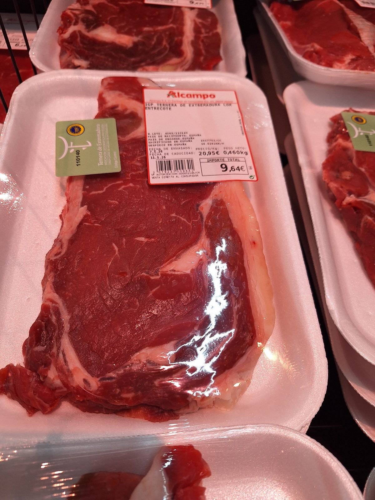 Entrecot IGP de Extremadura en oferta en Alcampo