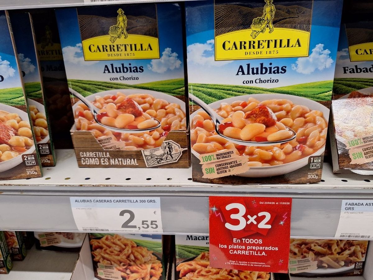 Alubias con chorizo Carretilla en oferta 3x2
