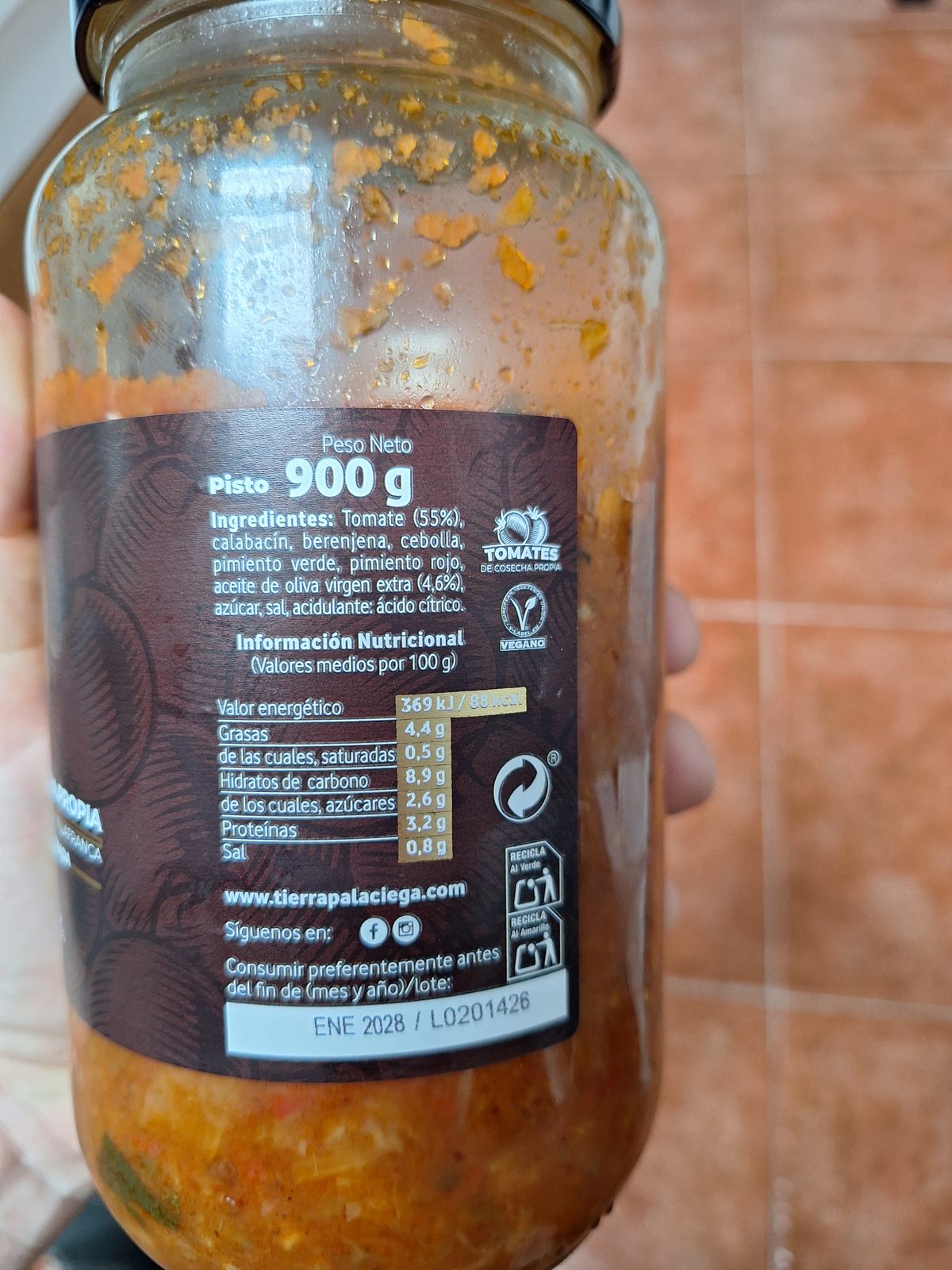 Ingredientes del pisto Tierra Palaciega