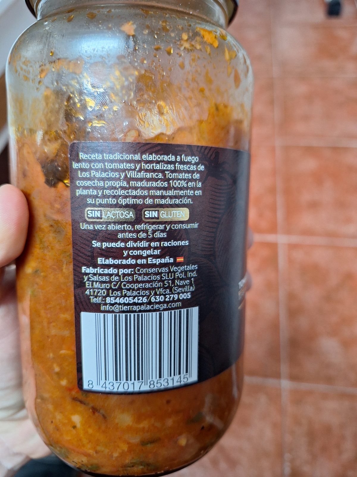 Etiqueta completa del producto
