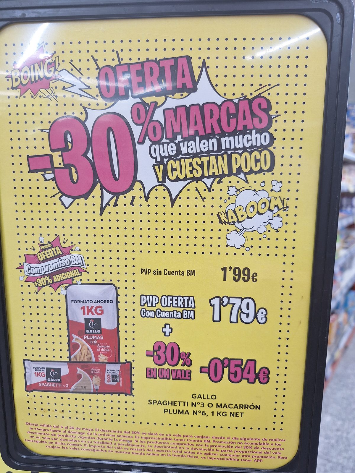 Pasta Gallo formato ahorro en Supermercados BM