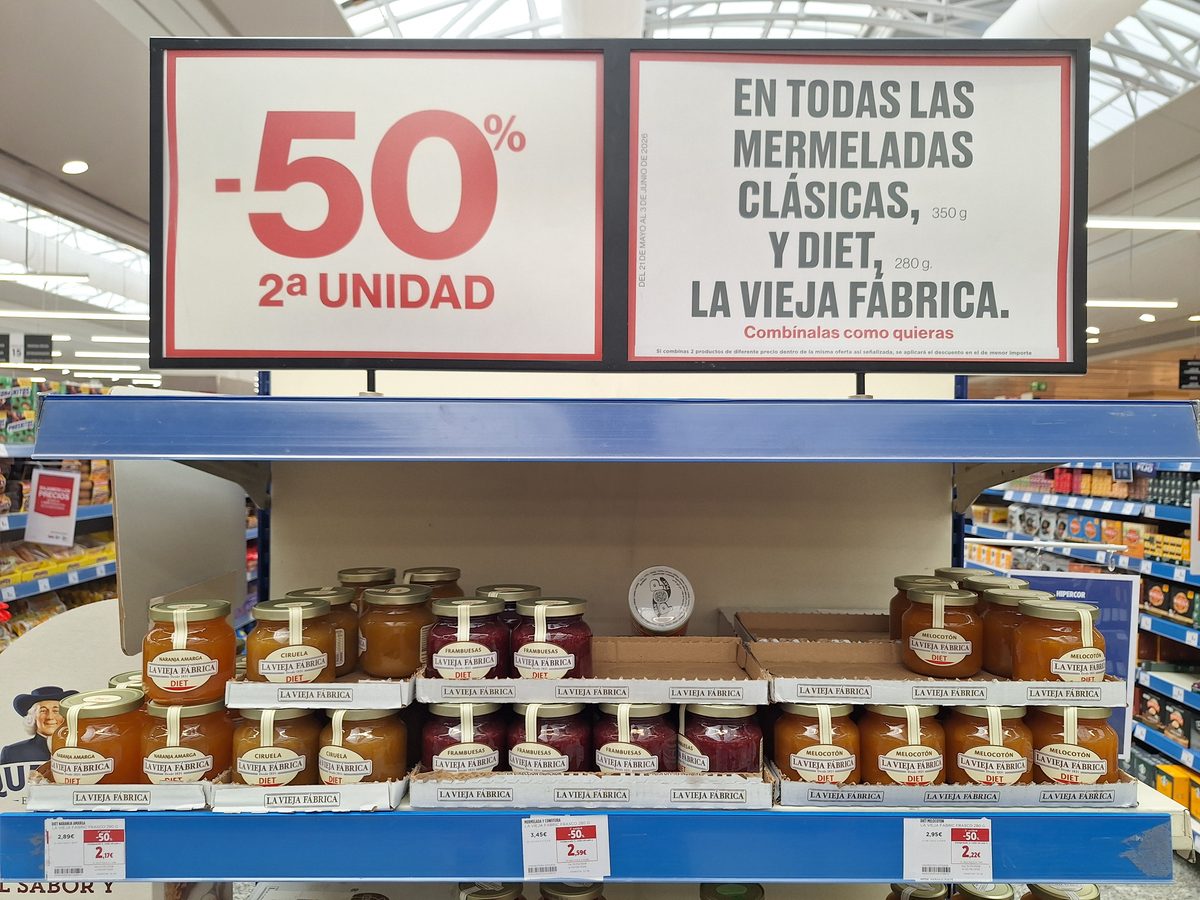 Oferta mermeladas La Vieja Fábrica en Hipercor