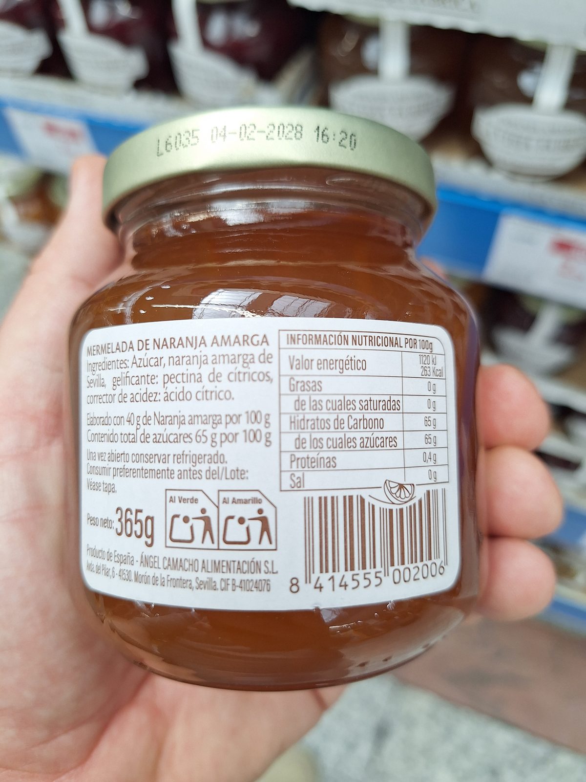 Detalle etiqueta mermelada La Vieja Fábrica