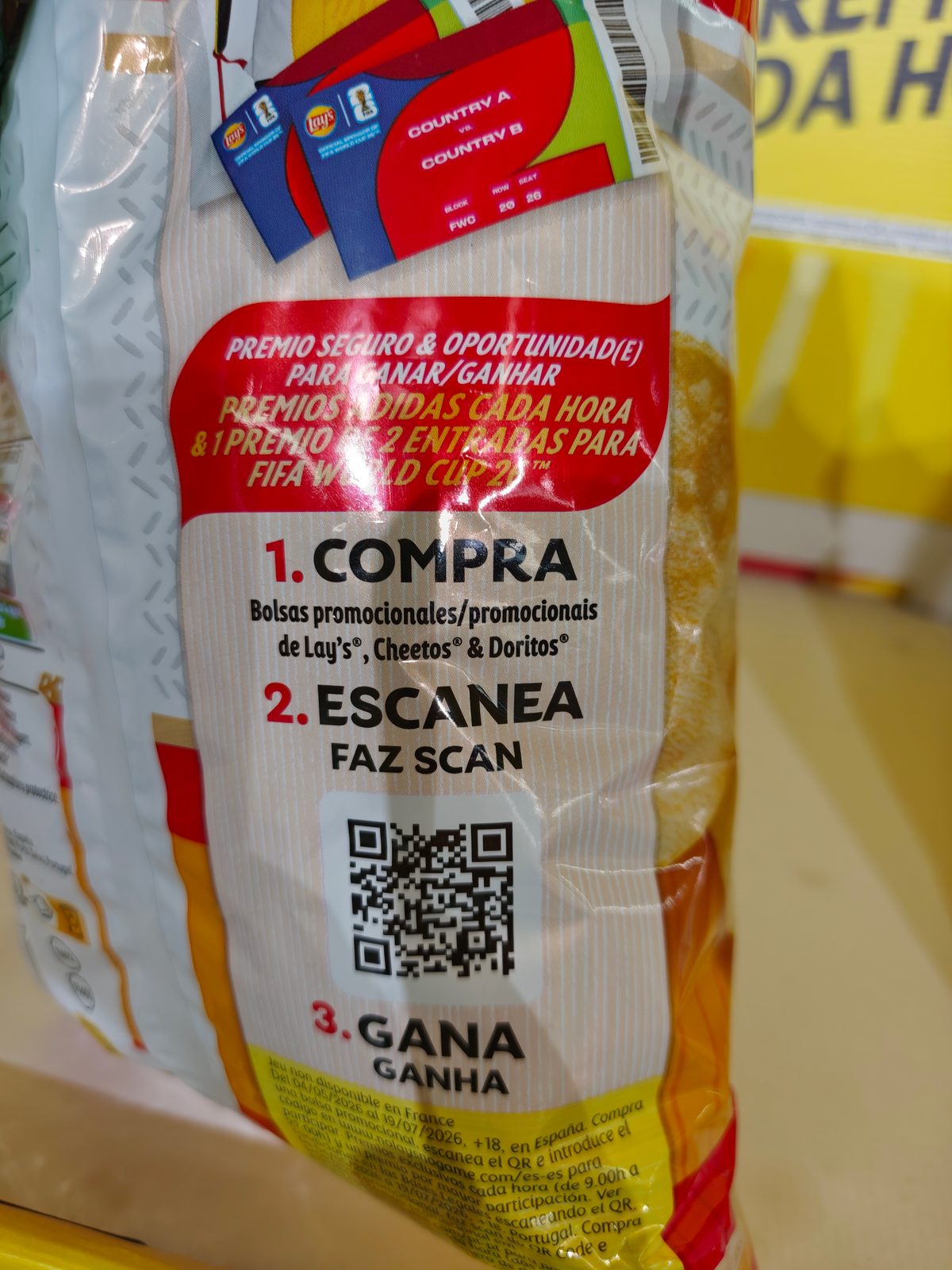 Bolsas Lay's, Cheetos y Doritos participantes en la promoción No Lays No Game