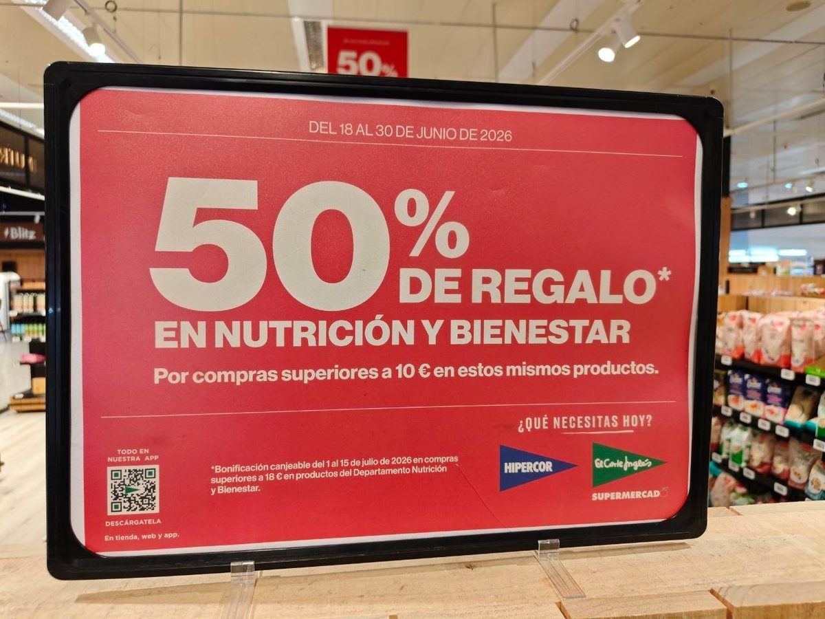 Lineal de productos saludables en El Corte Inglés