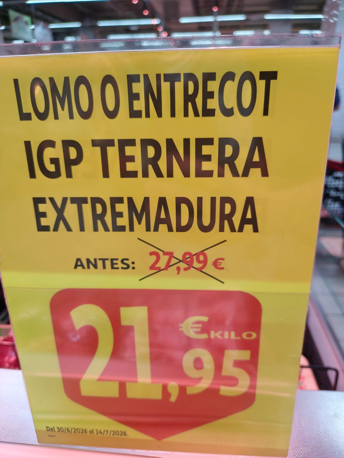 Bandeja de entrecot IGP Ternera de Extremadura en Alcampo