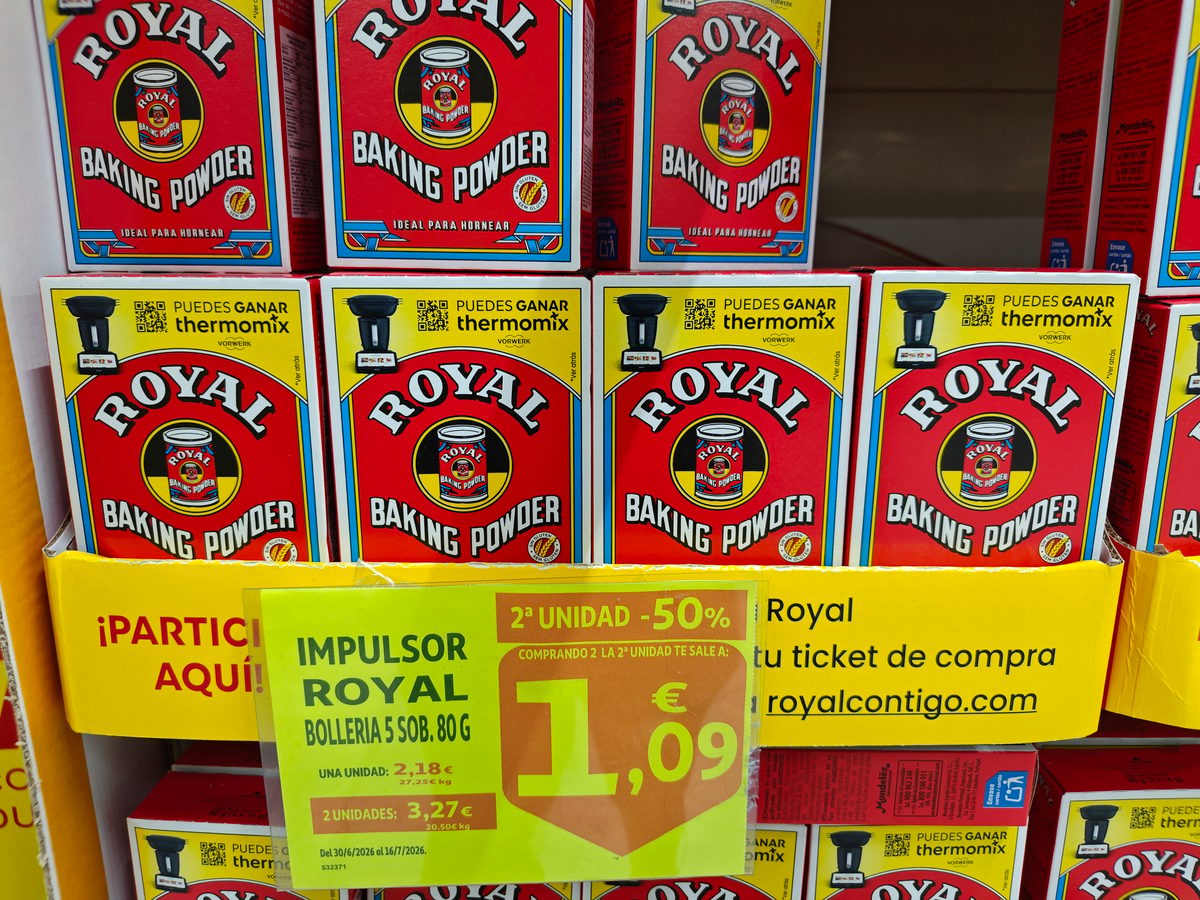 Productos Royal en el lineal de Alcampo con promoción Thermomix