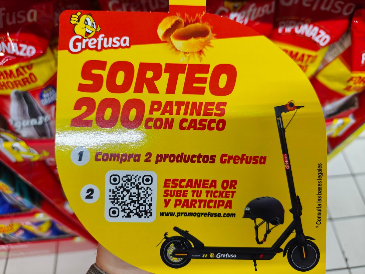 Detalle del QR y mecánica del sorteo de Grefusa en Alcampo