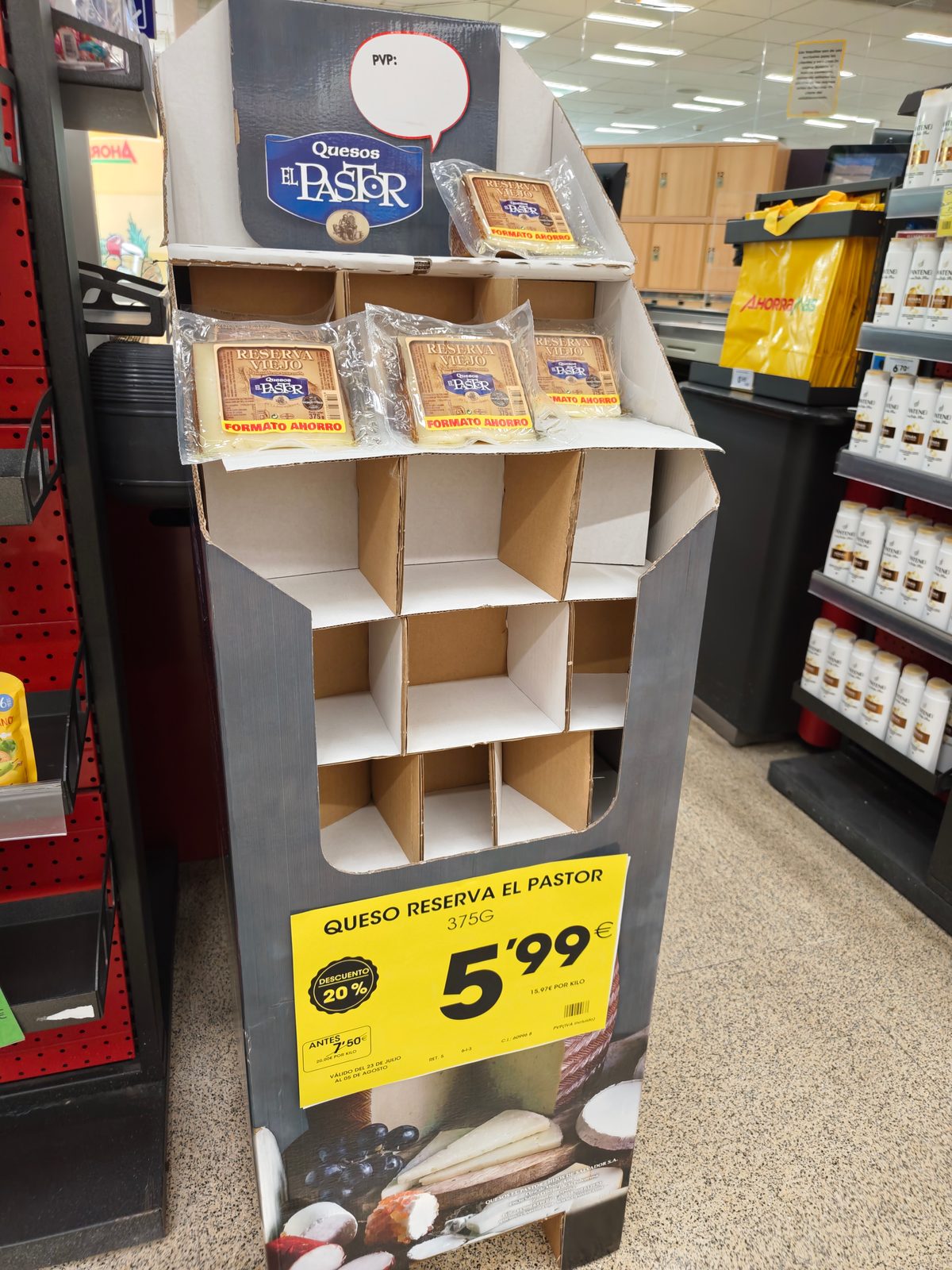 Queso Reserva Viejo El Pastor formato ahorro 375 g en lineal de Ahorramás