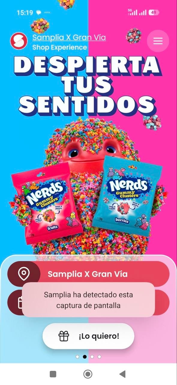 Producto retirado de máquina de muestras gratis