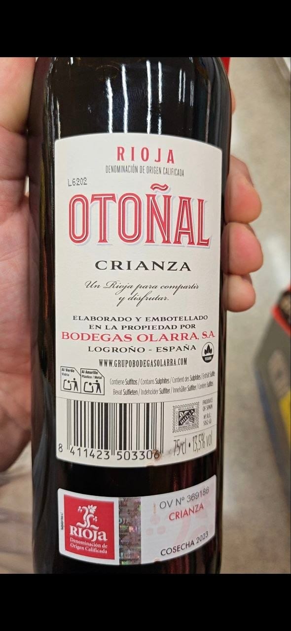 Colgante de la botella con la promoción La Furgo de Otoñal
