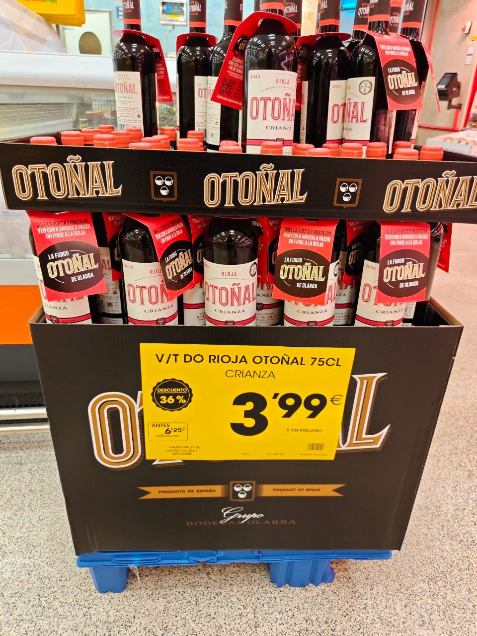 Cartel de precio y descuento en Ahorramás
