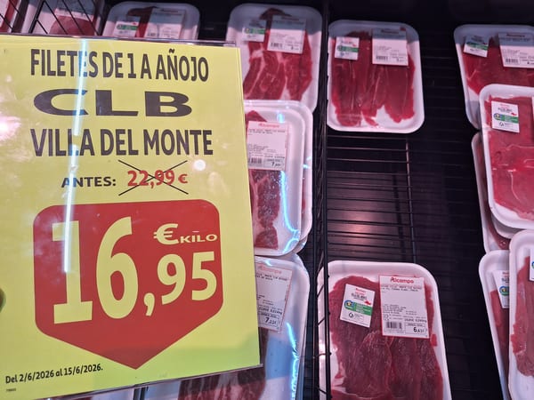 Filetes de carne de añojo fresca cortada en lonchas sobre tabla de madera